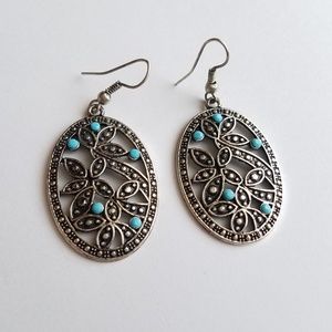 Earrings | Color: Silver/Turquoise